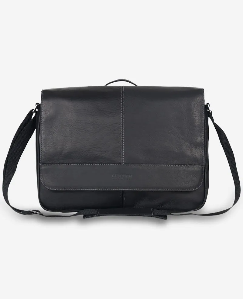 Kenneth Cole Reaction Bags Colombian Leather Crossbody Messenger Bag borsa a tracolla nera
