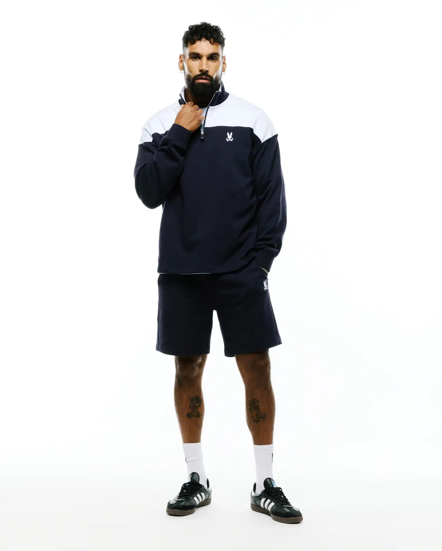 Psycho Bunny Men's Shorts MEN'S GABE FRENCH TERRY SWEATSHORTS 7 1/2 MB0900078 blu