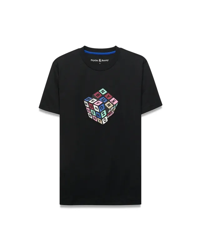 Psycho Bunny Men's Tees Men's Eddy Graphic Tee maglietta nera