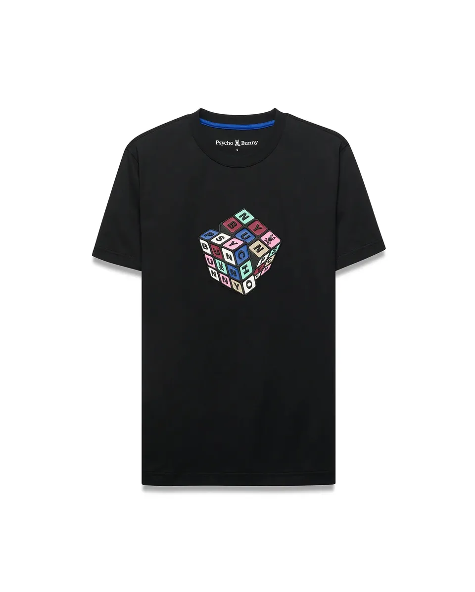 Psycho Bunny Men's Tees Men's Eddy Graphic Tee maglietta nera