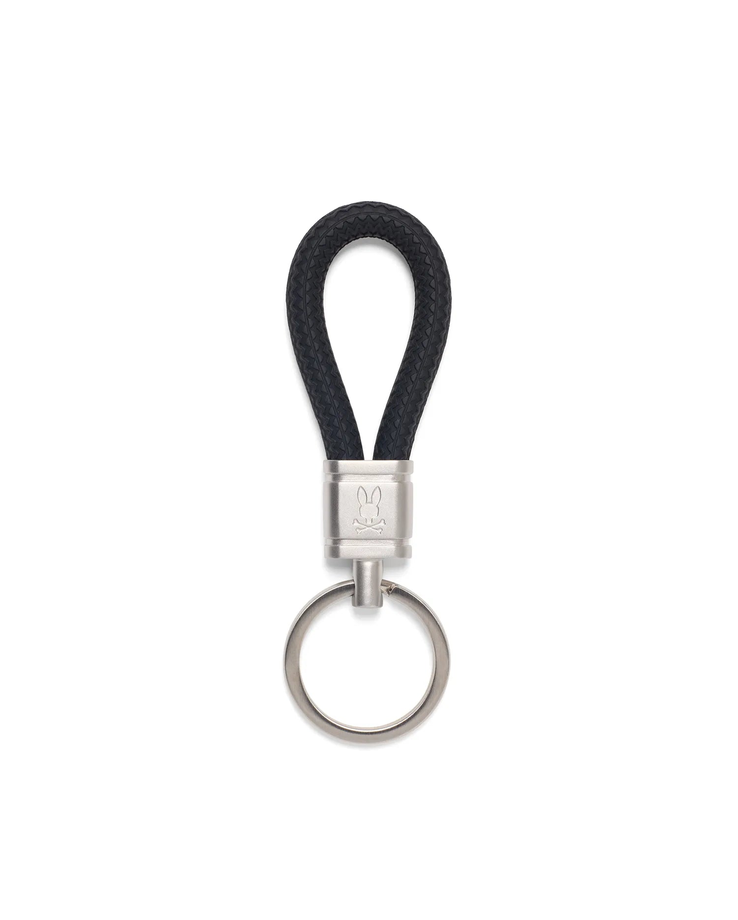 Psycho Bunny Accessories Textured Silicone Keychain MO2400167 portachiavi nero