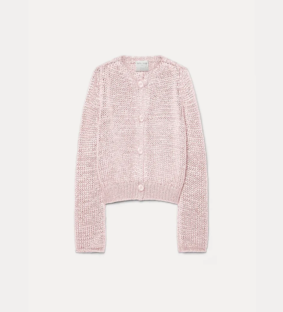 Forte maglieria cardigan cashmere, silk and mohair cardigan loto in cashmere, seta e mohair