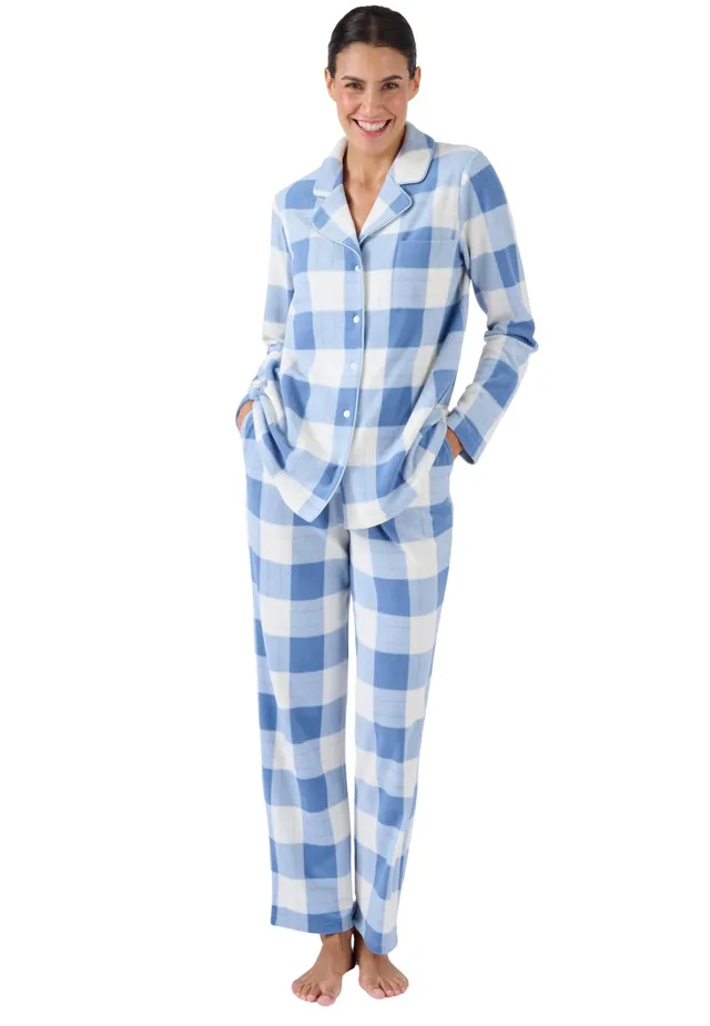 Damart Homewear Pigiama termico in pile blu stampato
