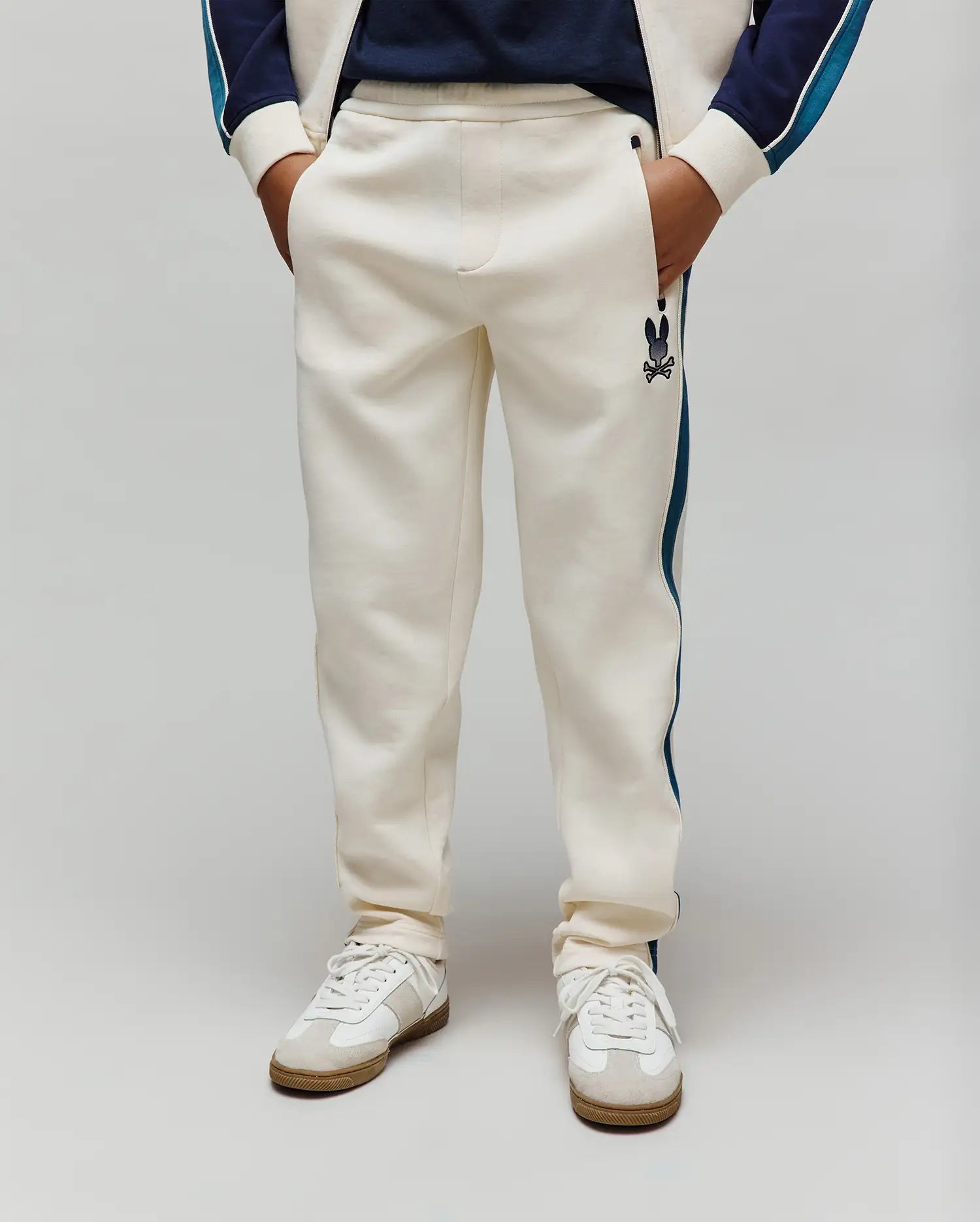 Psycho Bunny Kids Bottoms Caspian Contrast Stripe Track Pant pantaloni 250 Pristine