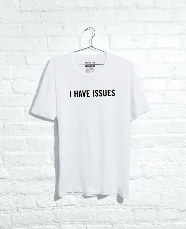 Kenneth Cole Reaction Clothing I Have Issues T-Shirt bianca in cotone