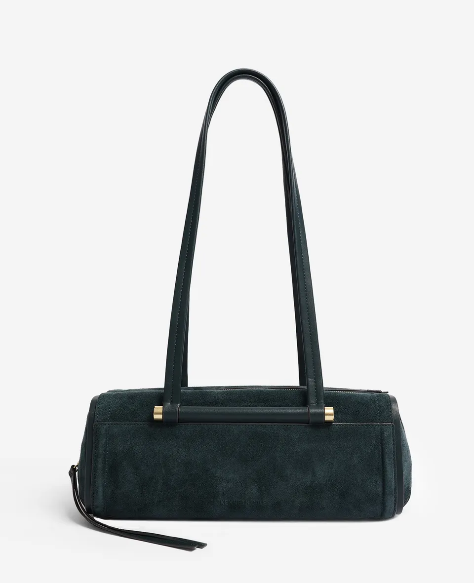Kenneth Cole Reaction Bags Highline East West Suede borsa a spalla Loden in pelle