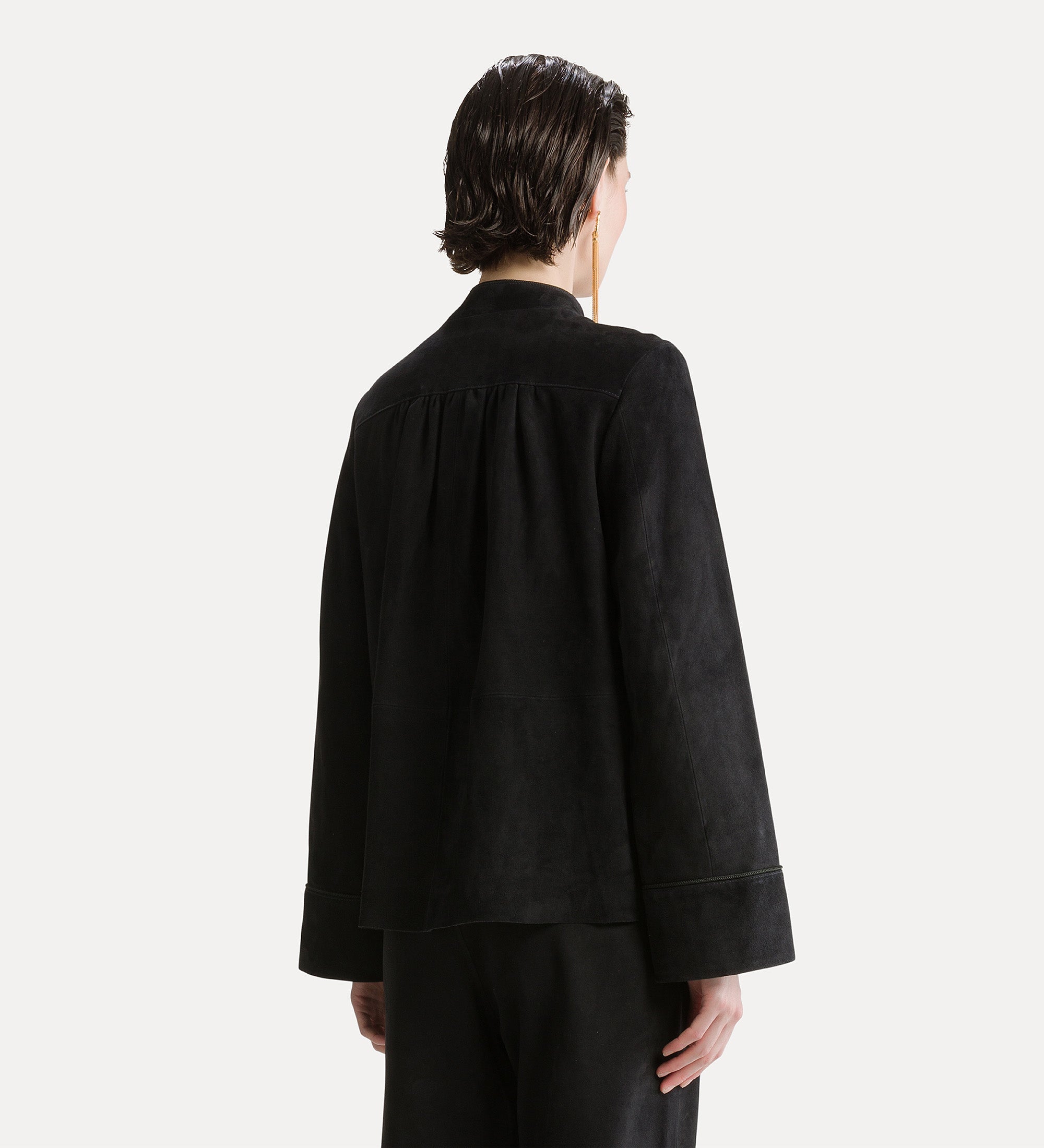 Forte giacche suede band collar jacket notte giacca camoscio