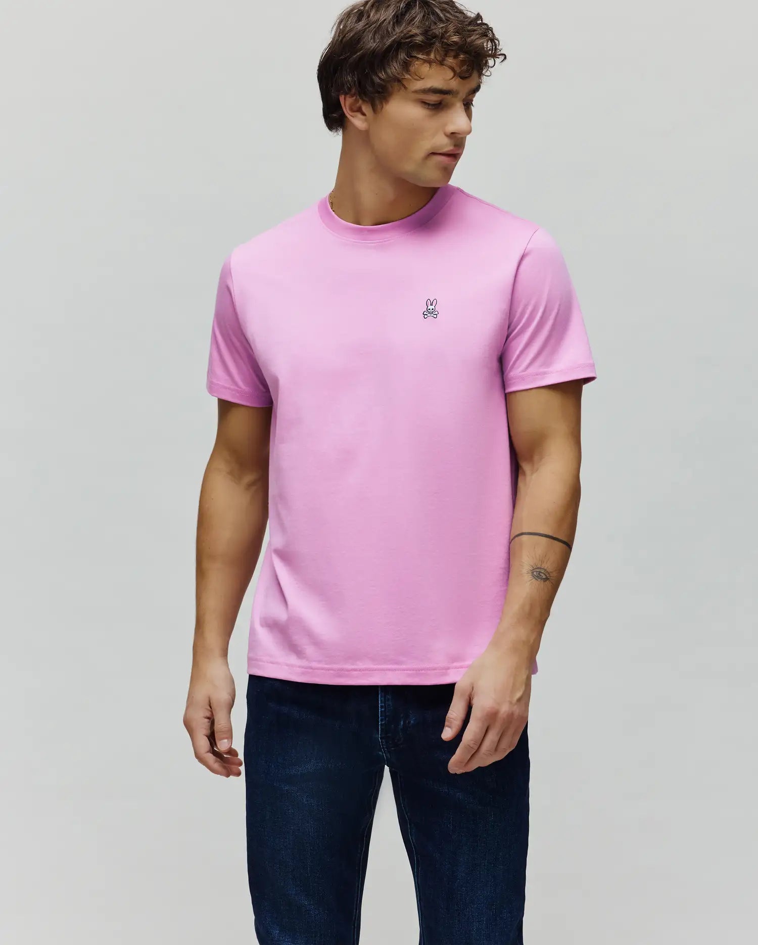 Psycho Bunny Men's Tees Classic Crew Neck Tee B6U014F200 maglietta orchid cotone Pima