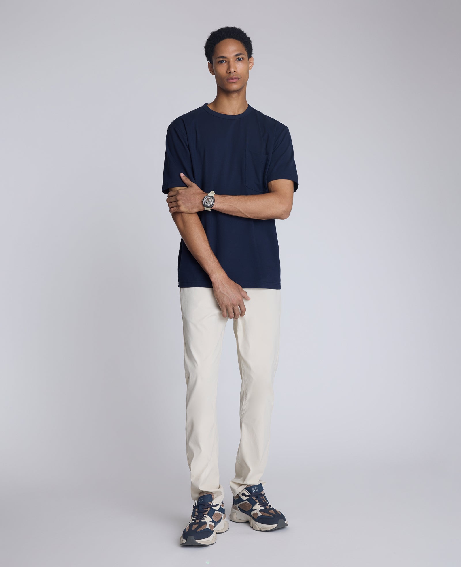 Kenneth Cole Reaction Clothing Oversized Tee T-shirt blu navy in cotone elasticizzato