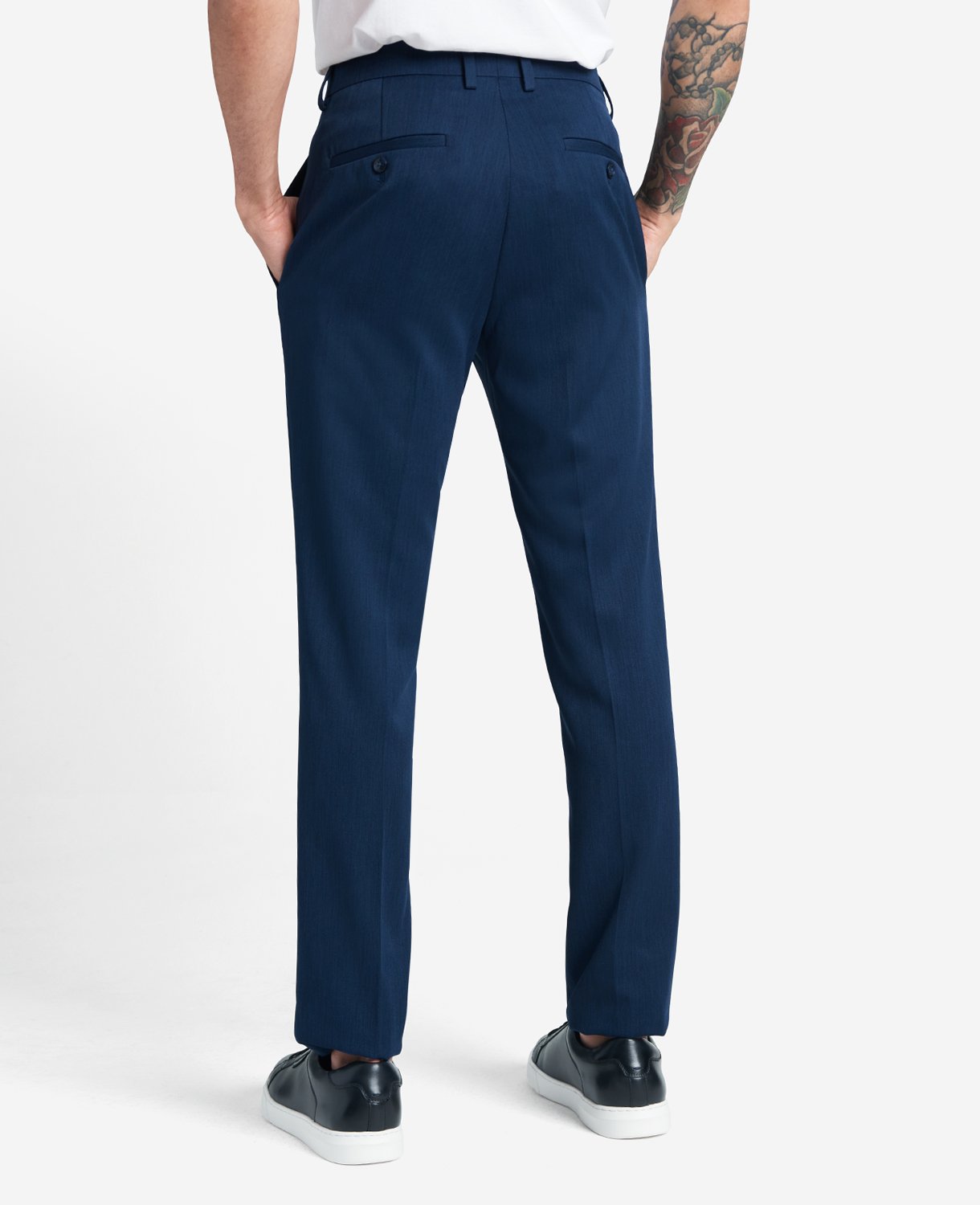 Kenneth Cole Reaction Clothing Slim-Fit Stretch Dress Pant pantaloni eleganti blu elasticizzati