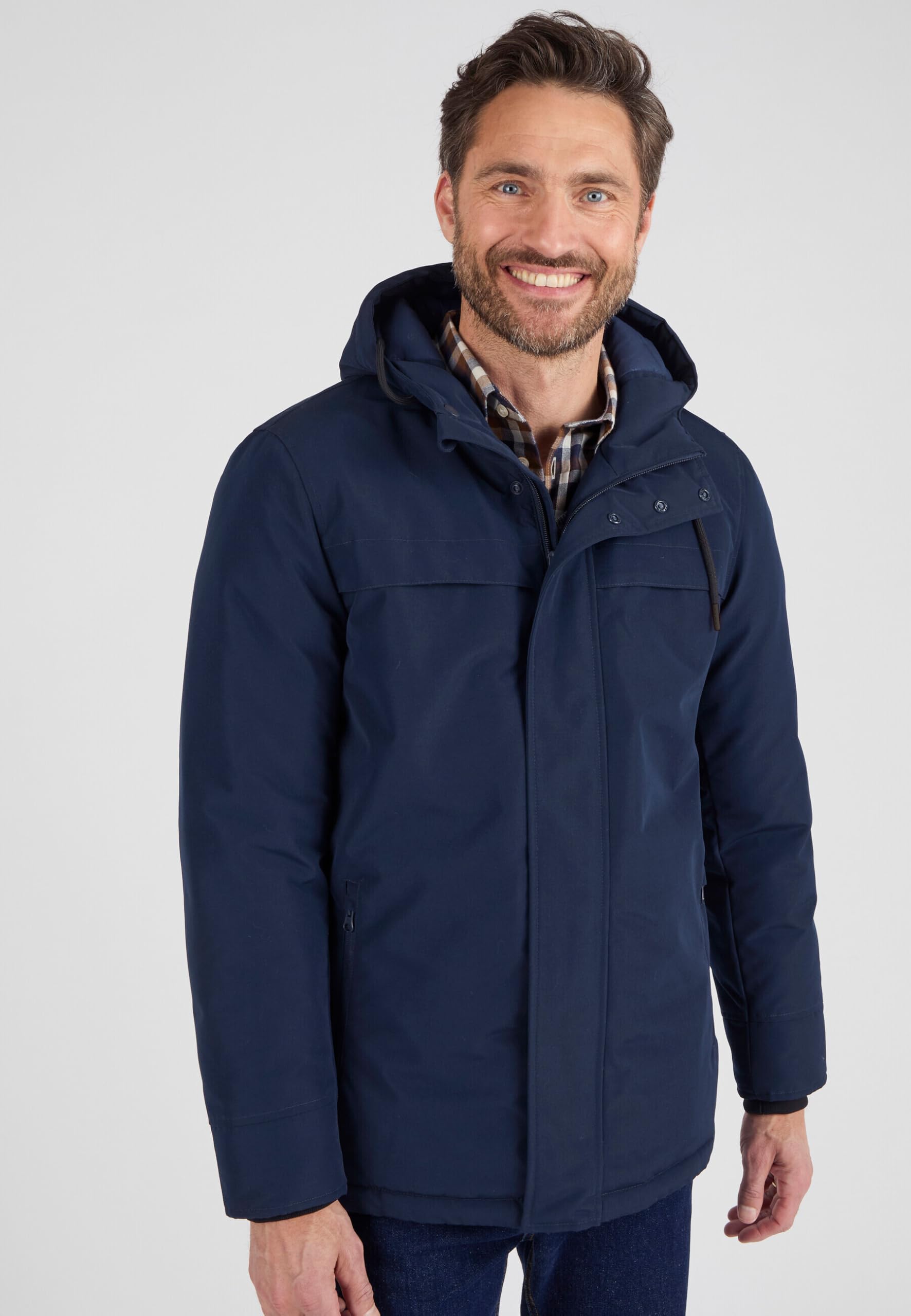 Damart Thermolactyl parka con cappuccio uomo blu XL