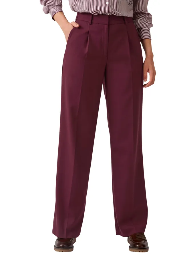 Damart Prêt-à-porter pantaloni larghi donna 40 bordeaux a righe