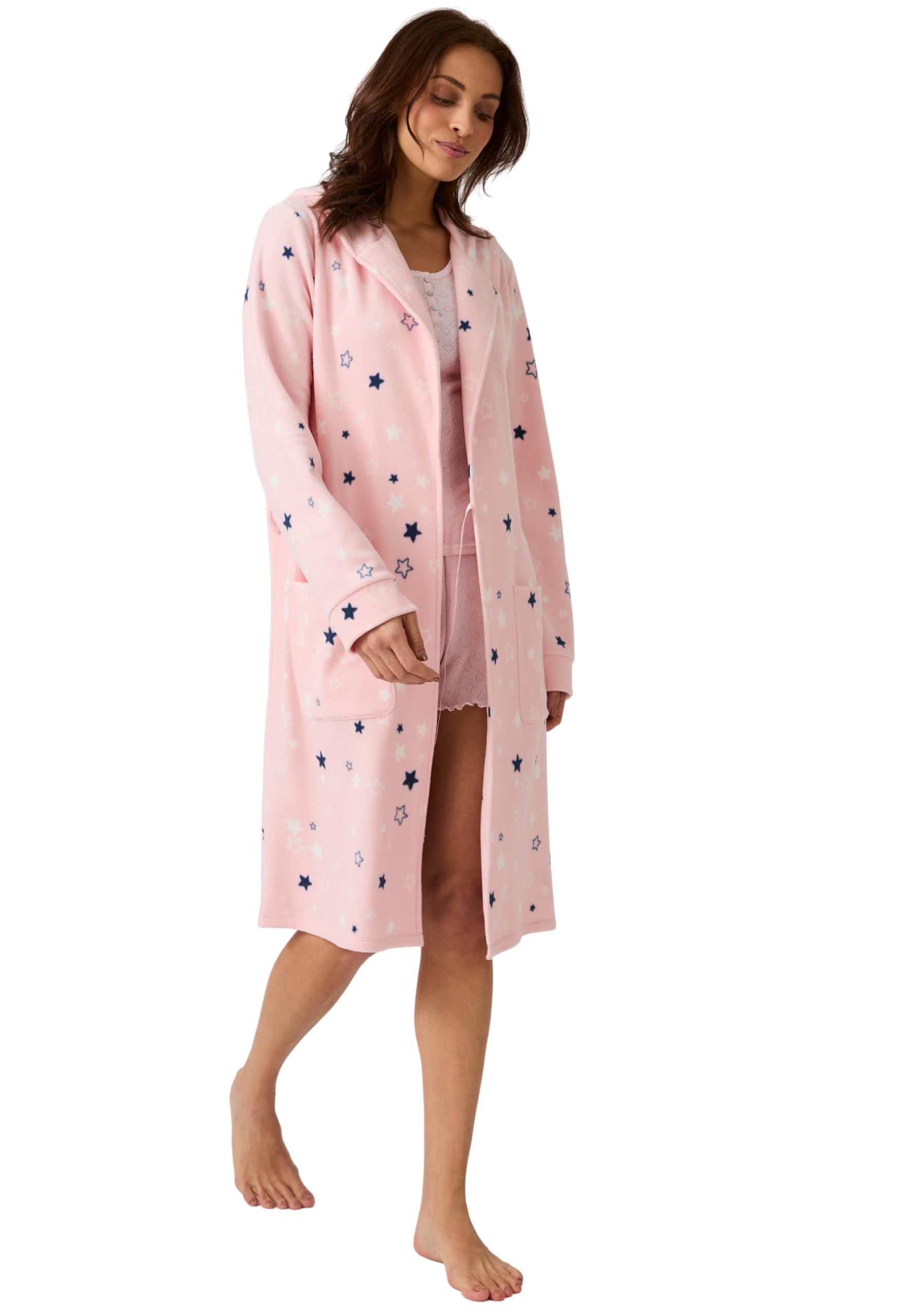 Damart Homewear Thermolactyl Accappatoio donna rosa stampato