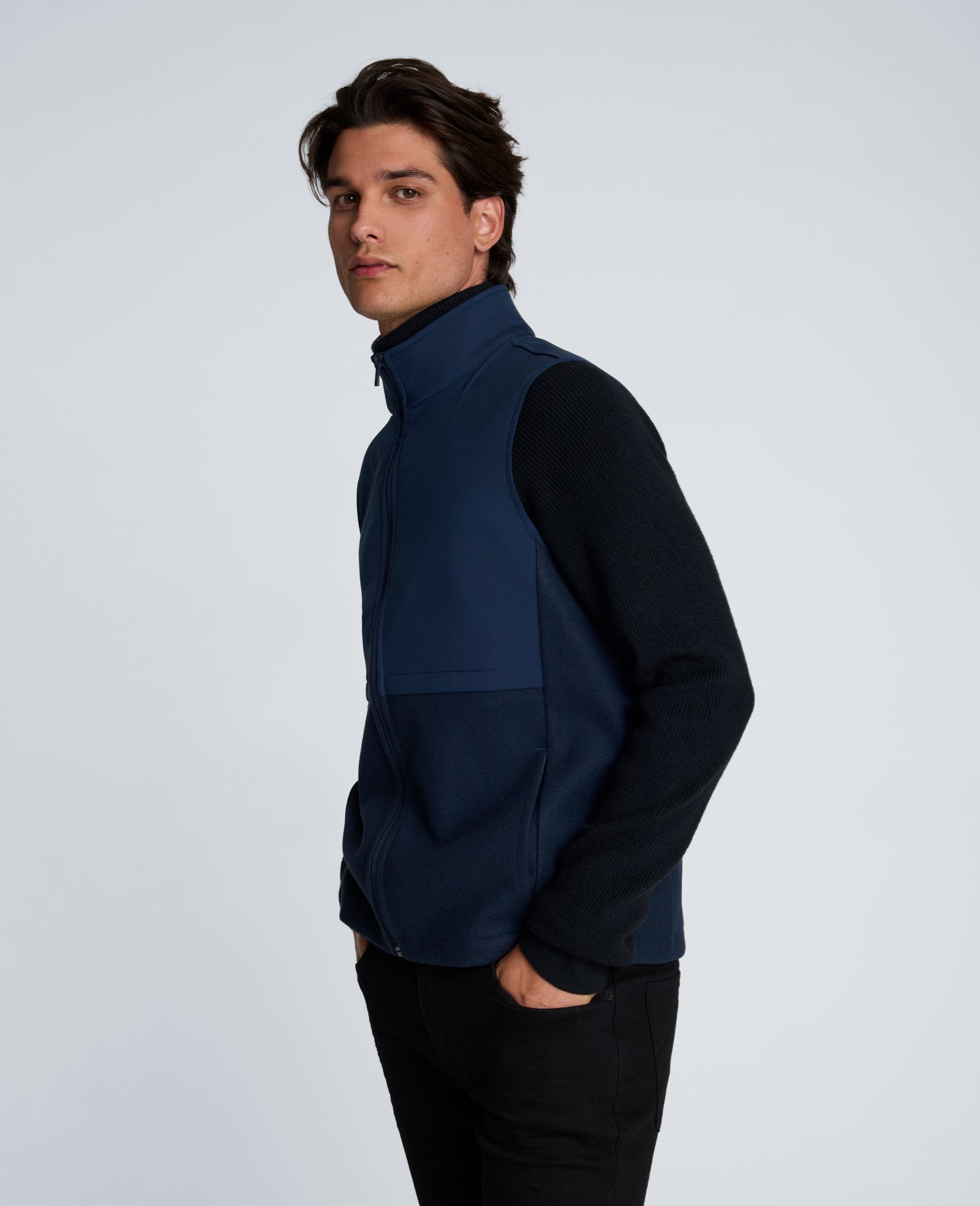 Kenneth Cole Reaction Clothing Blocked Vest gilet blu navy imbottito