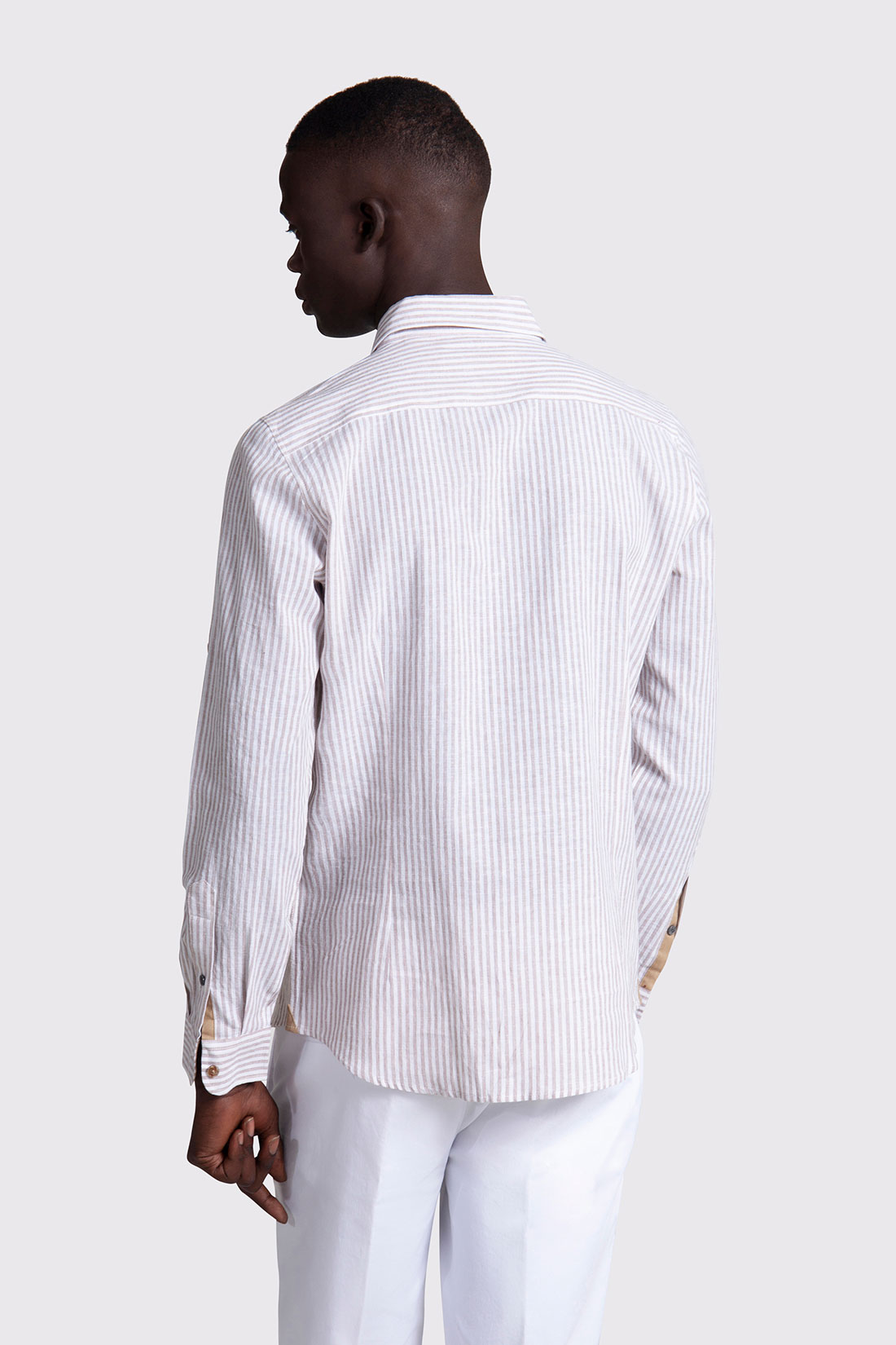 Markup Uomo Camicie CAMICIA COLLO FRANCESE LINO RIGHE camicia
