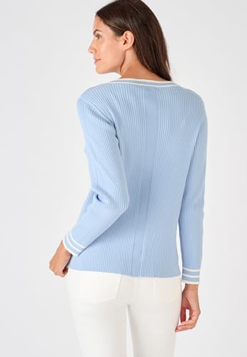 Damart Prêt-à-porter Cardigan a costine piatte fantasia donna cotone