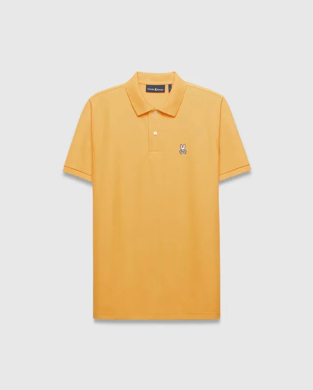 Psycho Bunny Men's Polos Classic Pique Polo B6K001F200 polo gialla in piqué