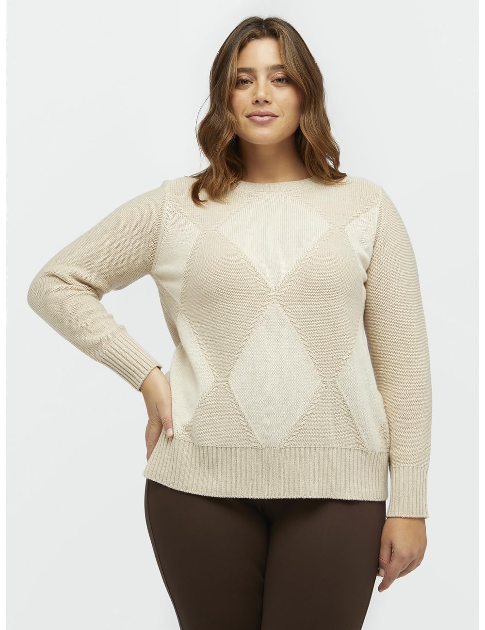 Fiorella Rubino Maglie e felpe Maglia con Lavorazione a Rombi e Micro Paillettes S Plus