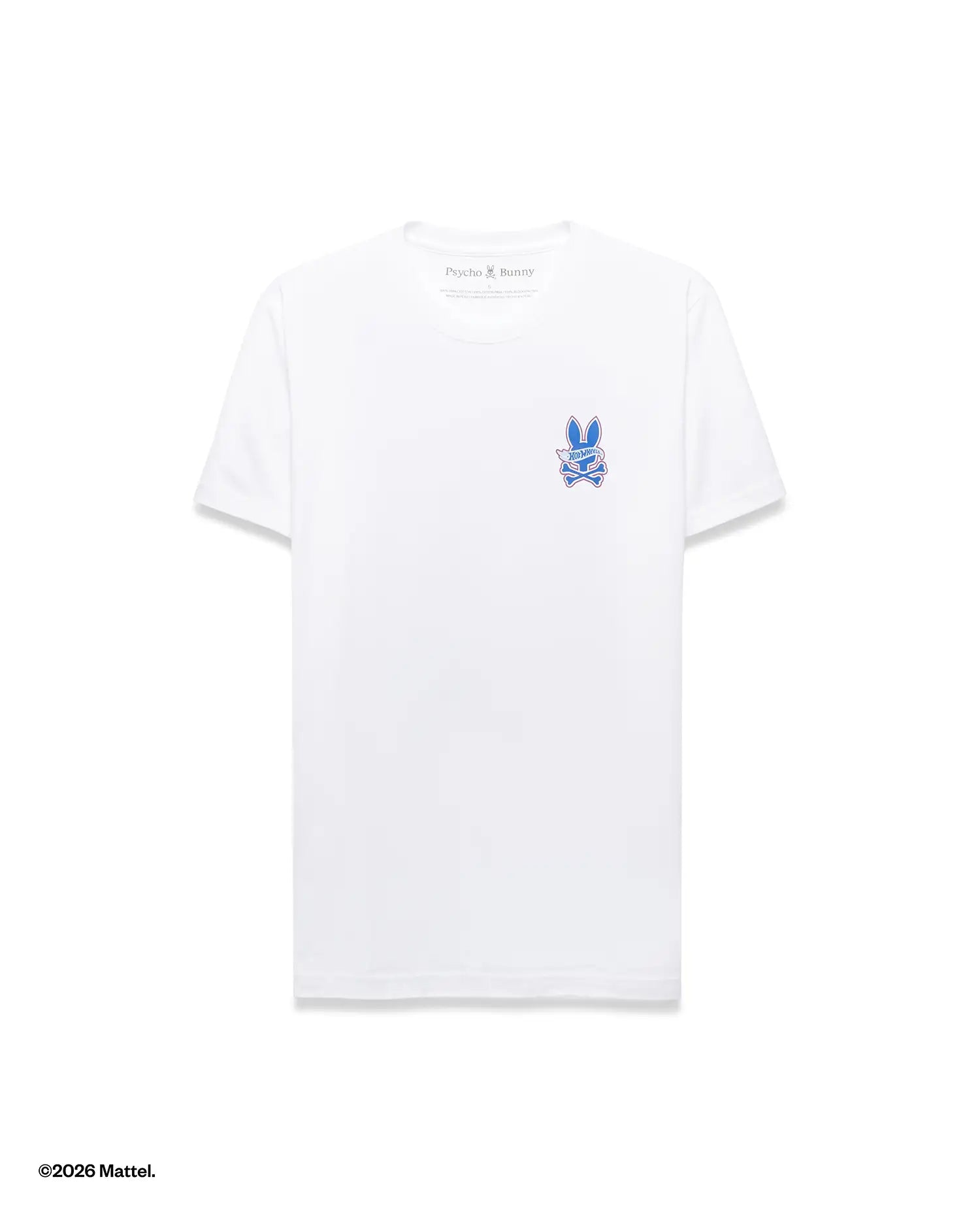 Psycho Bunny Men's Tees Hot Wheels Back Graphic Tee maglietta bianca in Pima