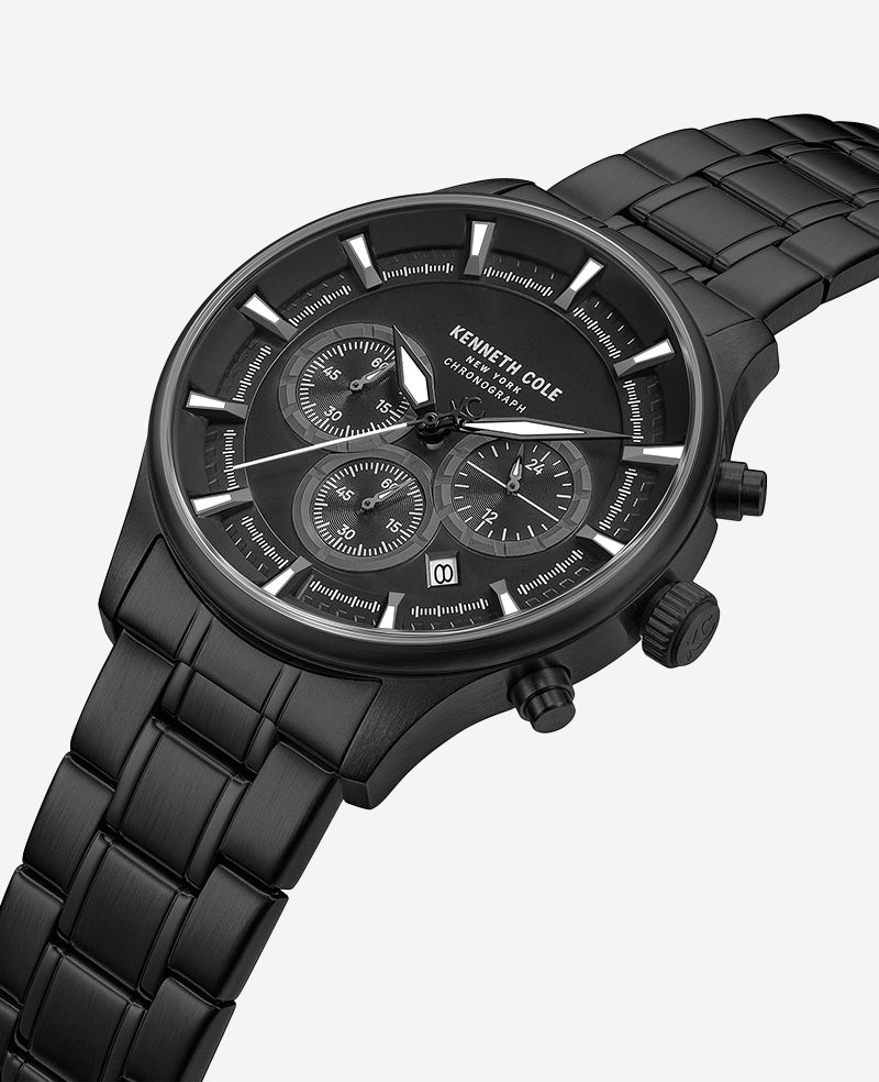 Kenneth Cole Reaction Skeleton Automatic Stainless Bracelet Watch uomo nero