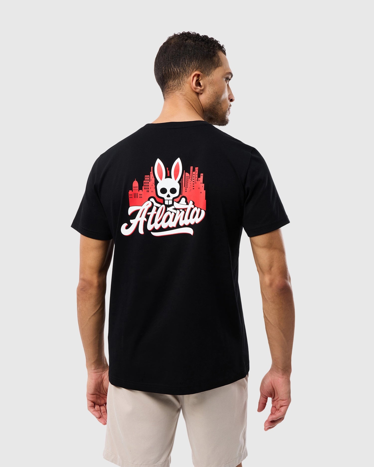 Psycho Bunny Men's Tees Atlanta City B6U966X1PC t-shirt nera