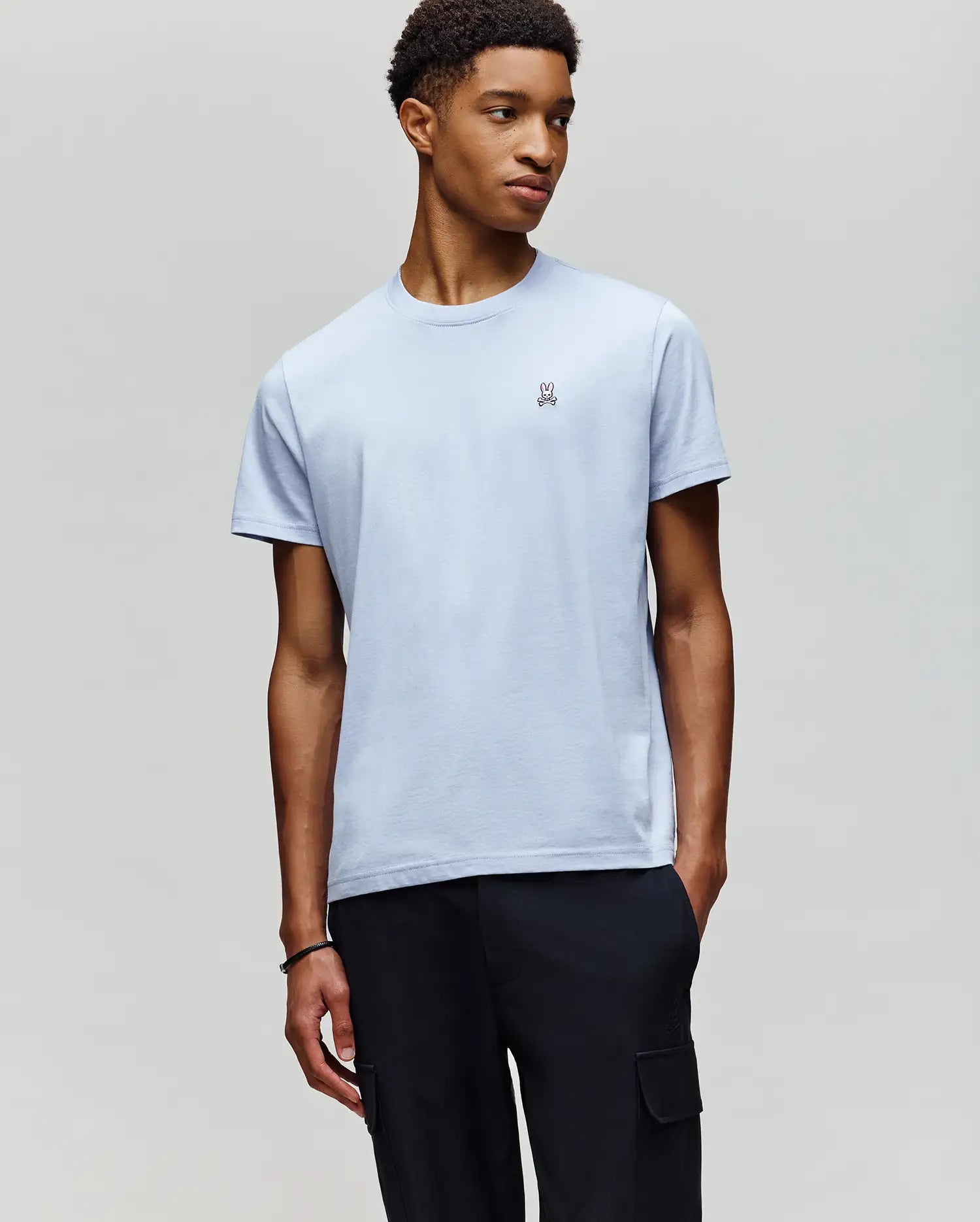 Psycho Bunny Men's Tees Classic Crew Neck Tee B6U014F200 maglietta zen blue cotone Pima