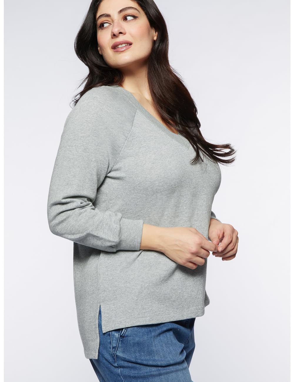 Fiorella Rubino Lurex Sweatshirt with V-Neck felpa XS Plus