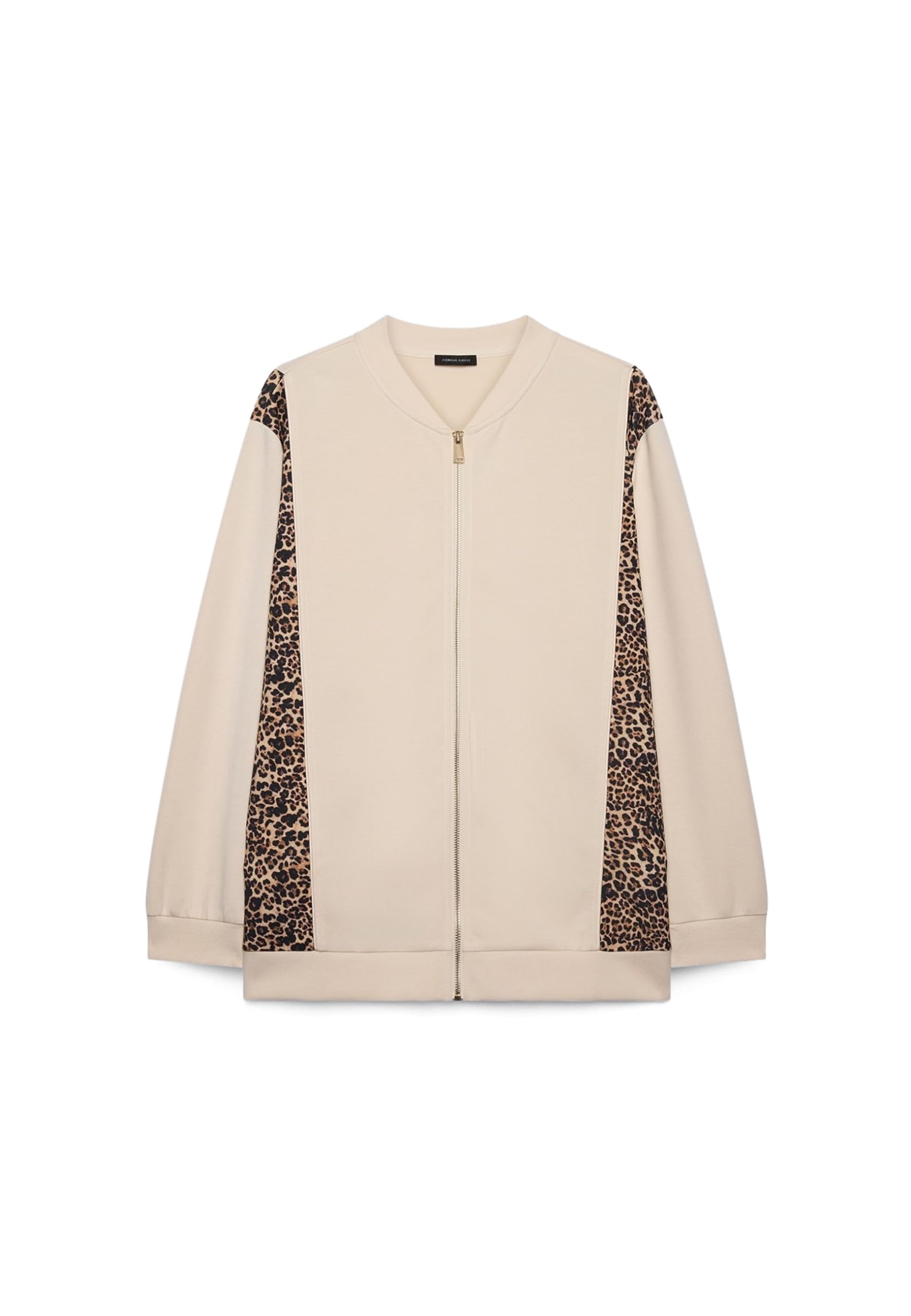 Fiorella Rubino Maglie e felpe Felpa aperta con inserti animalier M Plus