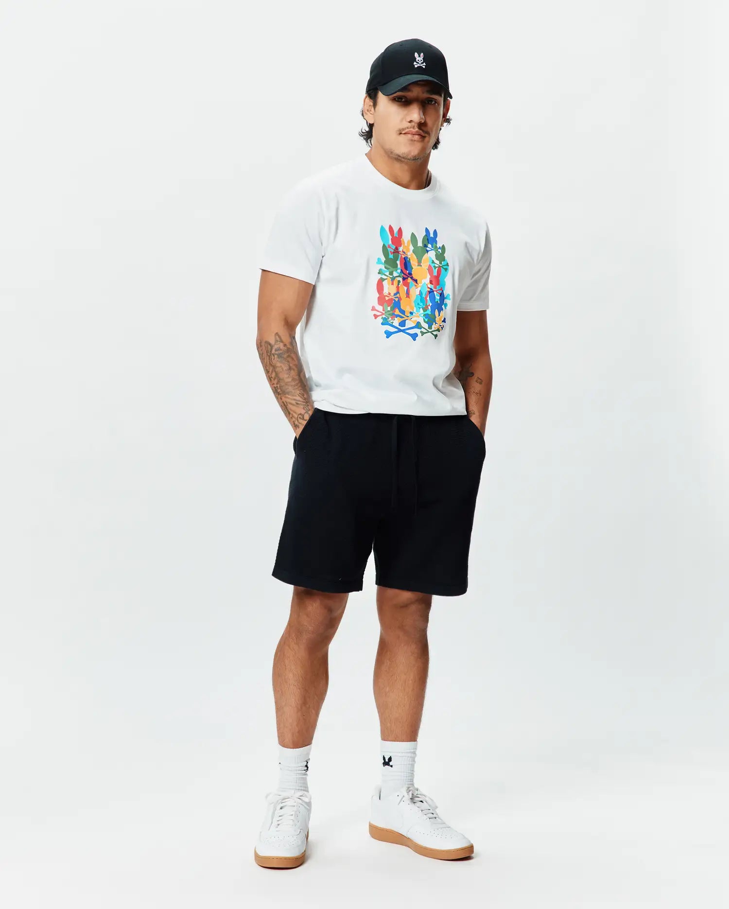 Psycho Bunny Men's Tees MENS TANNER GRAPHIC TEE - MT0200285 t-shirt bianca