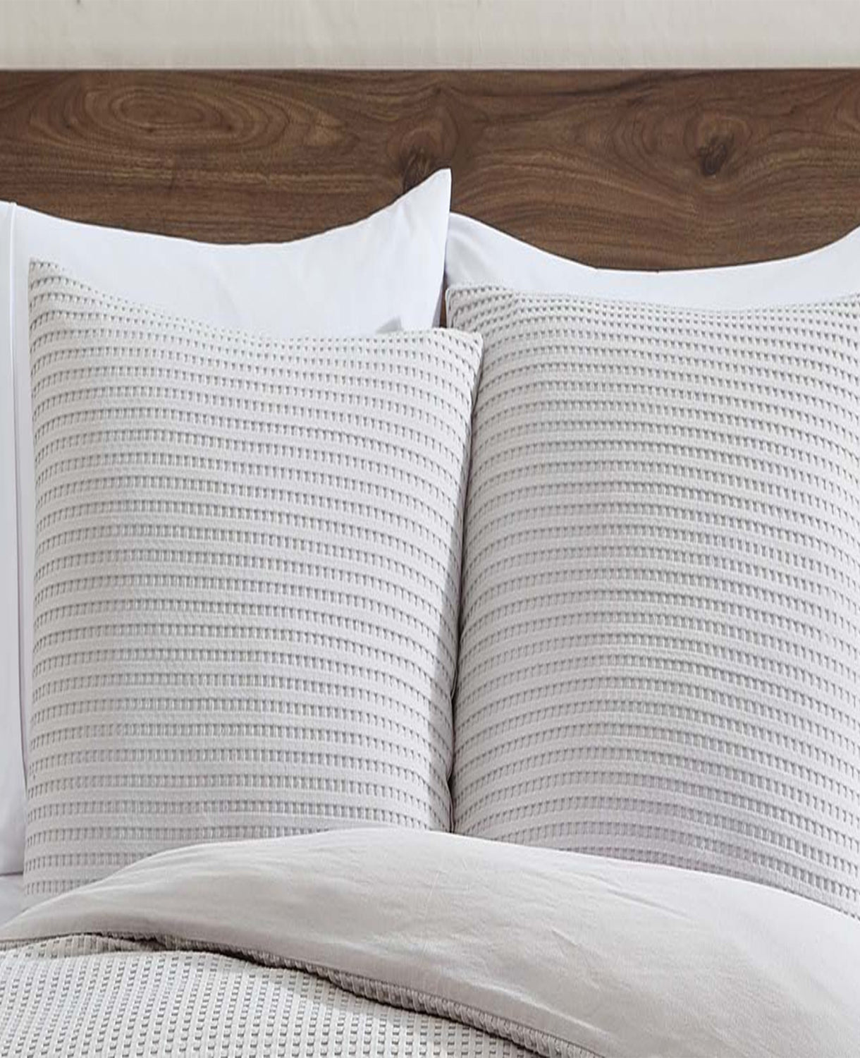 Kenneth Cole Reaction Home & Bedding Reversible Solid Grey Waffle set copripiumino grigio F/Q, waffle reversibile