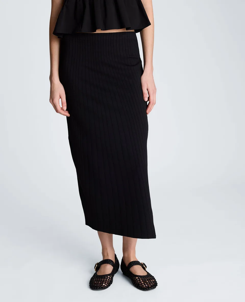 Kenneth Cole Reaction Clothing Pull On Midi Skirt gonna nera