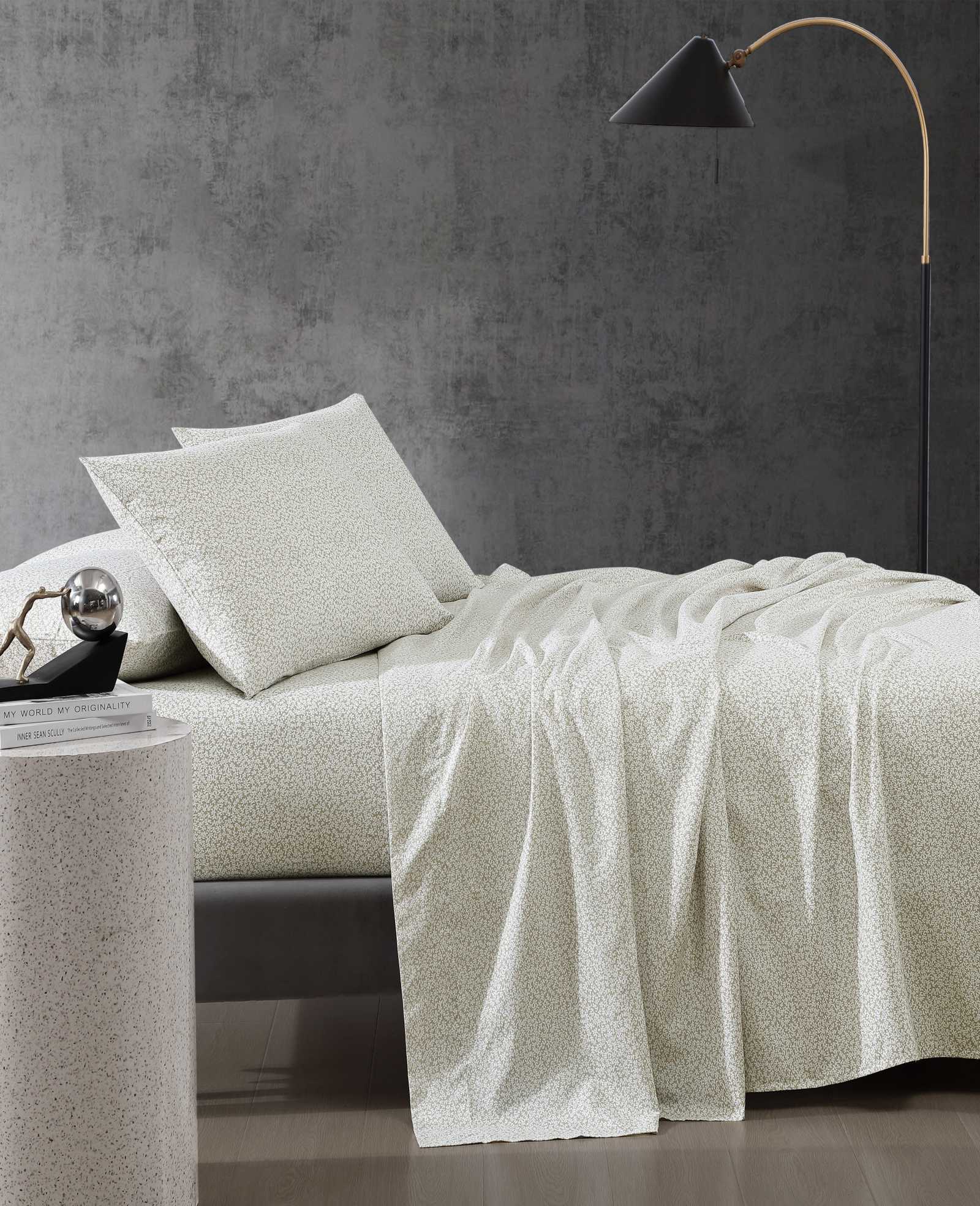 Kenneth Cole Reaction Chill Flowers Sheet Set lenzuola beige 5 pezzi rinfrescanti