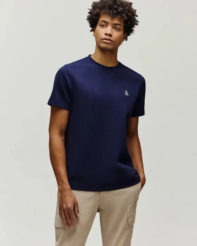 Psycho Bunny Men's Tees Maxton Waffle Tee MT0200325 T-shirt Evening Blue