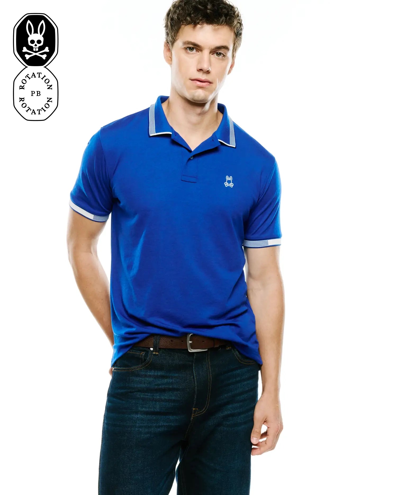 Psycho Bunny Men's Polos Timmy Performance polo blu regular