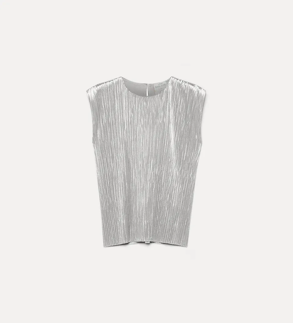 Forte top plissé top in silky velvet jersey top calcedonio