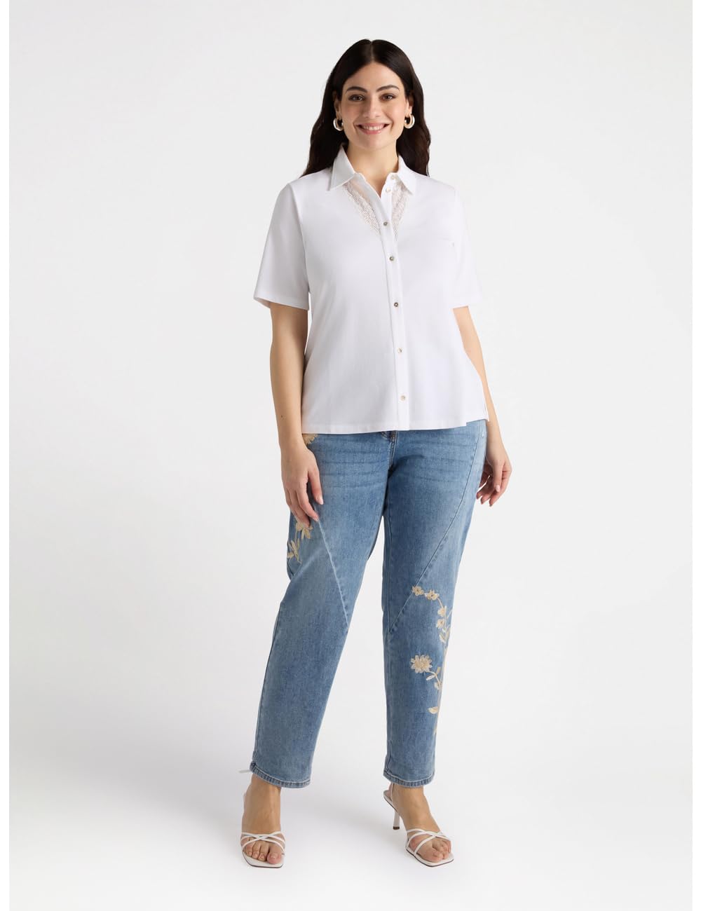 Fiorella Rubino Camicie e bluse Camicia con inserti ricamati curvy