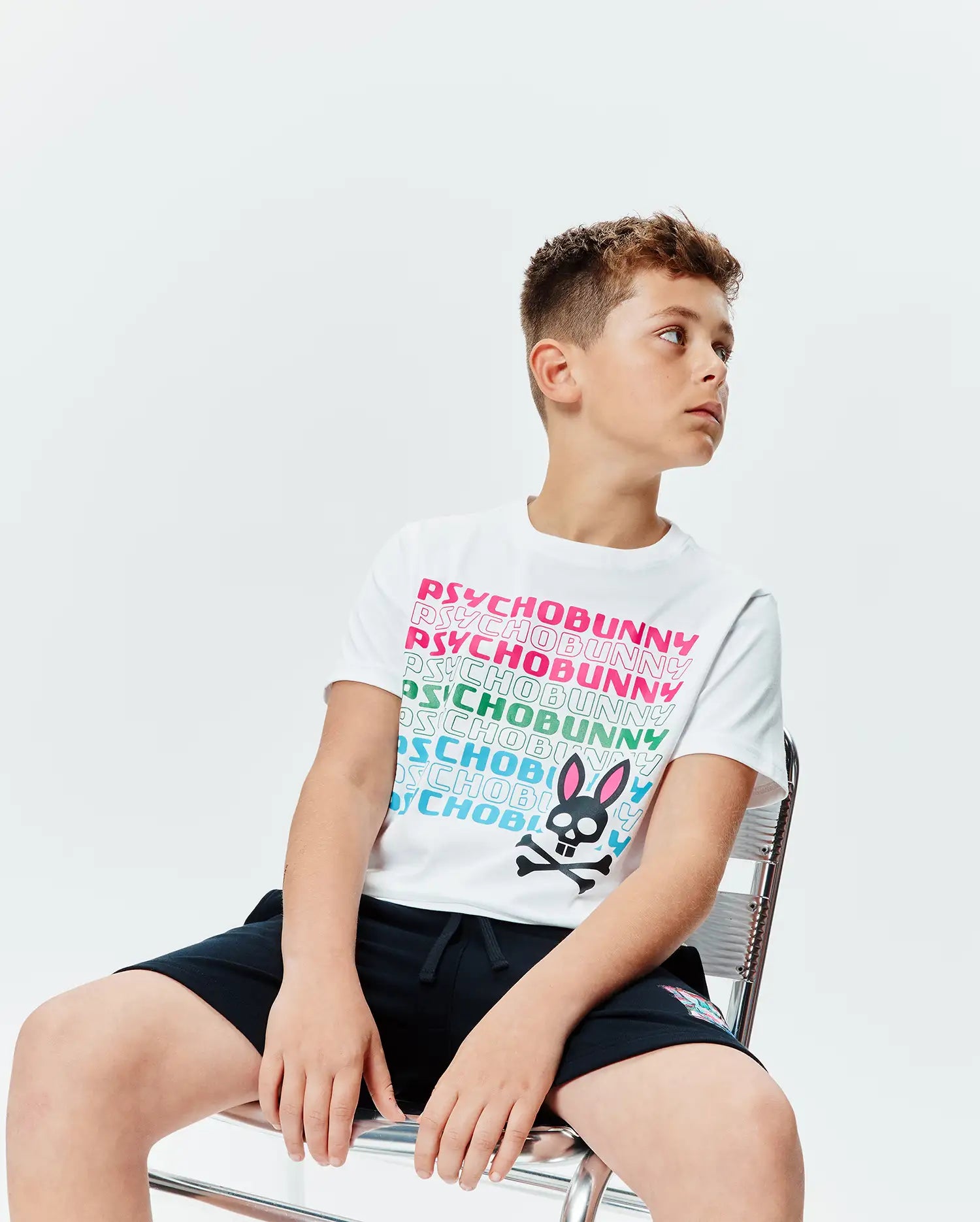 Psycho Bunny Kids Tees KIDS LANDON WORDMARK TEE KT0200196 T-shirt bianca