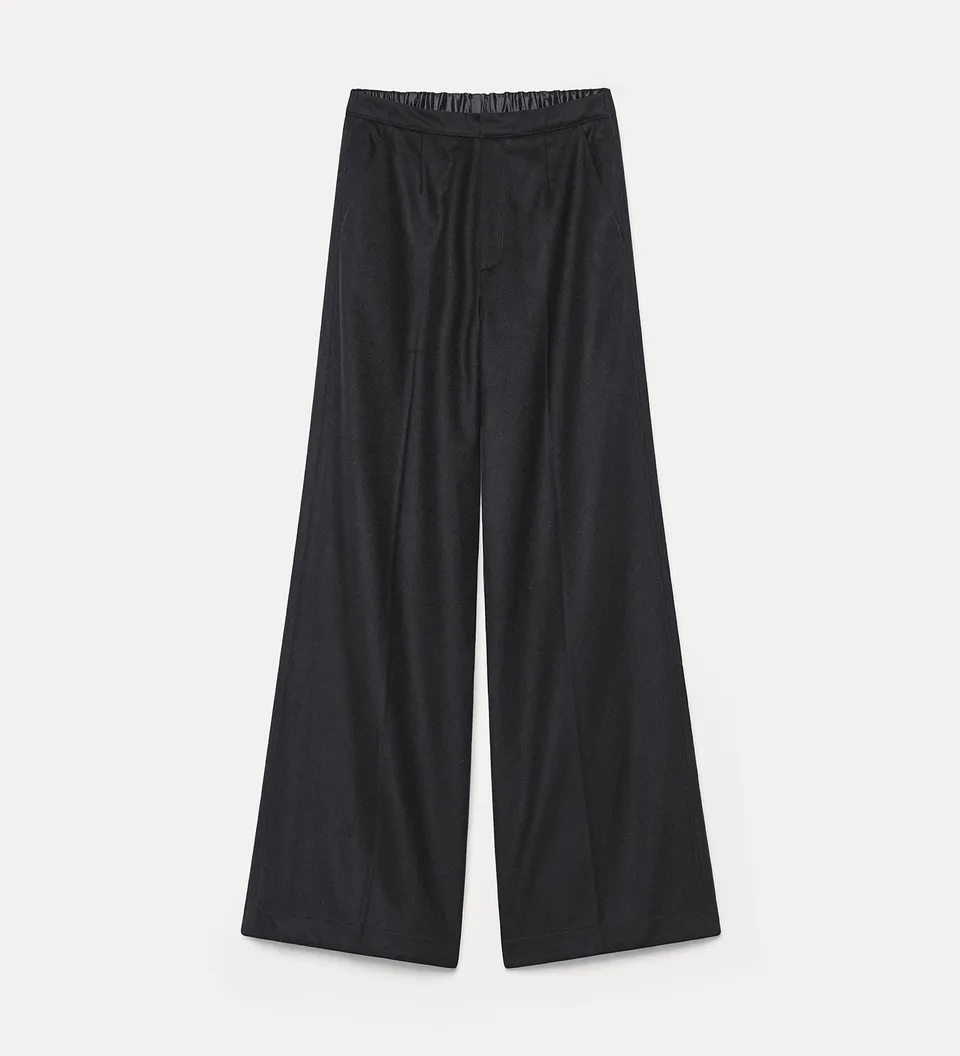 Forte pantaloni in misto lana a gamba ampia night