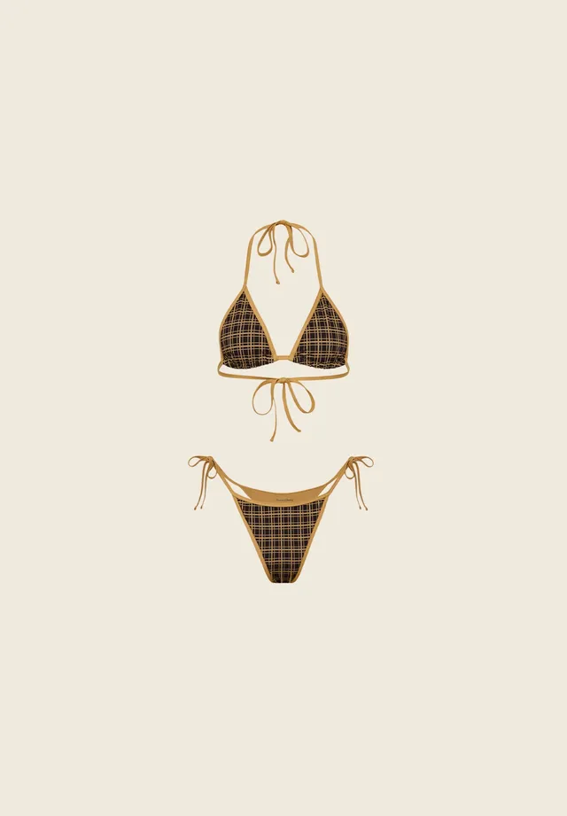 House Of Sunny Sunny Swim The Heritage bikini triangolo stampa all over
