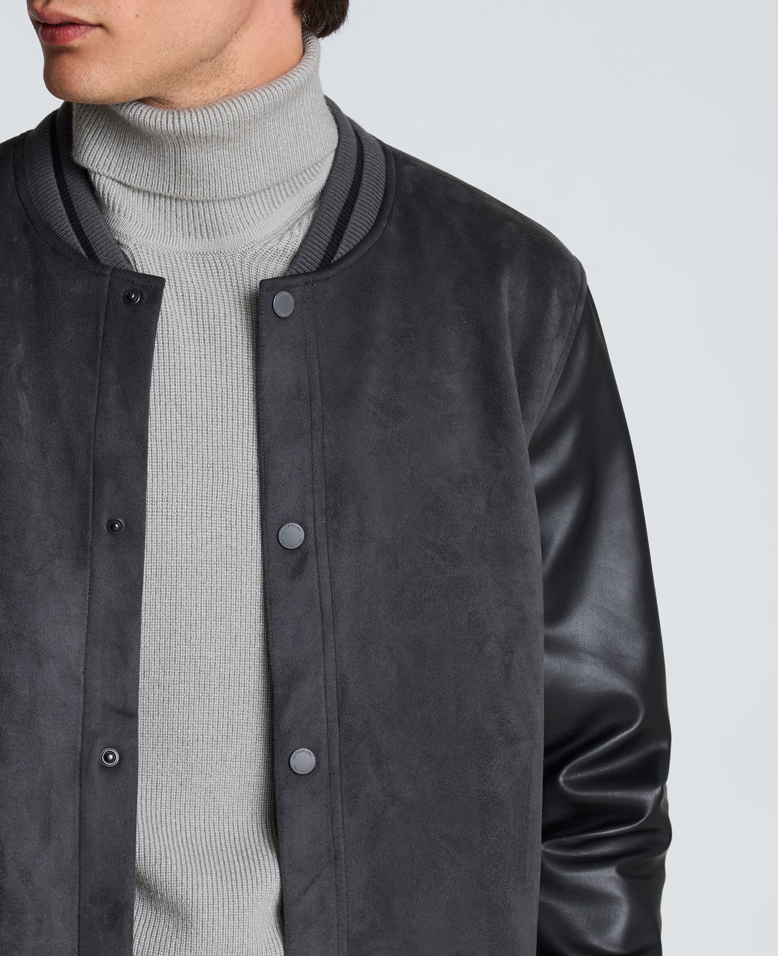 Kenneth Cole Reaction Clothing Varsity Bomber Jacket giacca bomber antracite