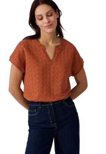 Damart Prêt-à-porter T-Shirt Maglia Jacquard marrone terracotta 38-40