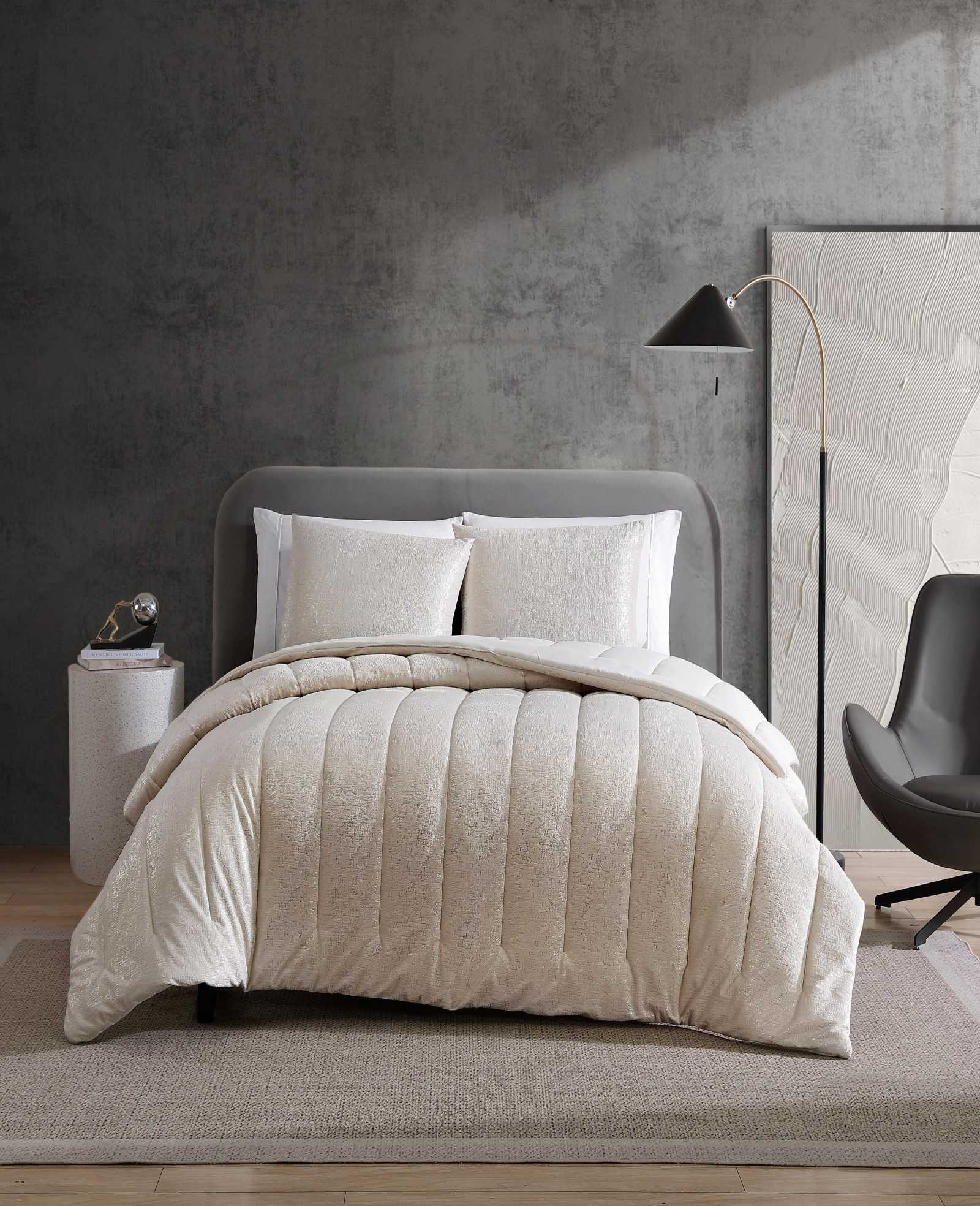 Kenneth Cole Reaction Home & Bedding Banks Natural comforter sham set avorio, Full/Queen