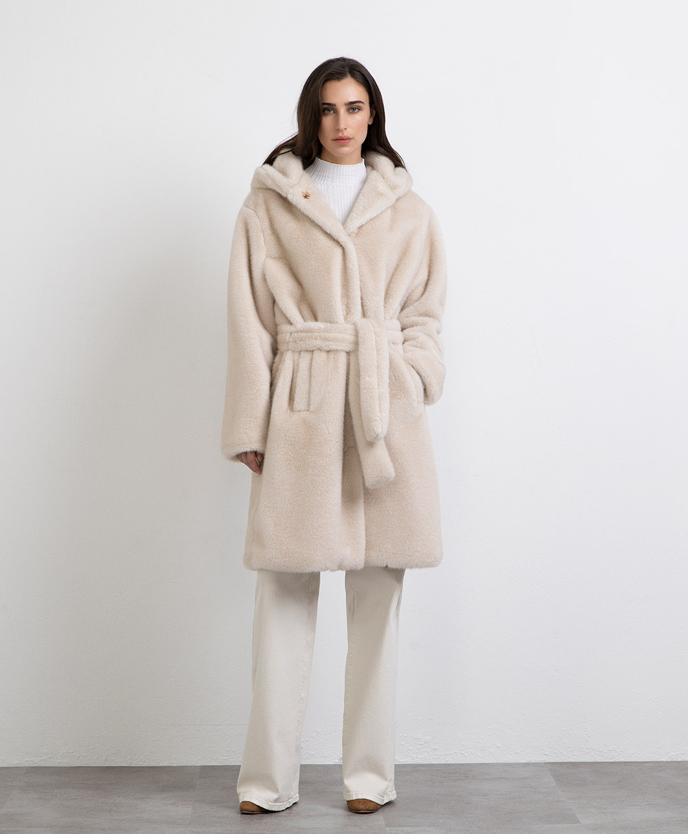Markup Donna Cappotti Cappotto lungo con cappuccio
