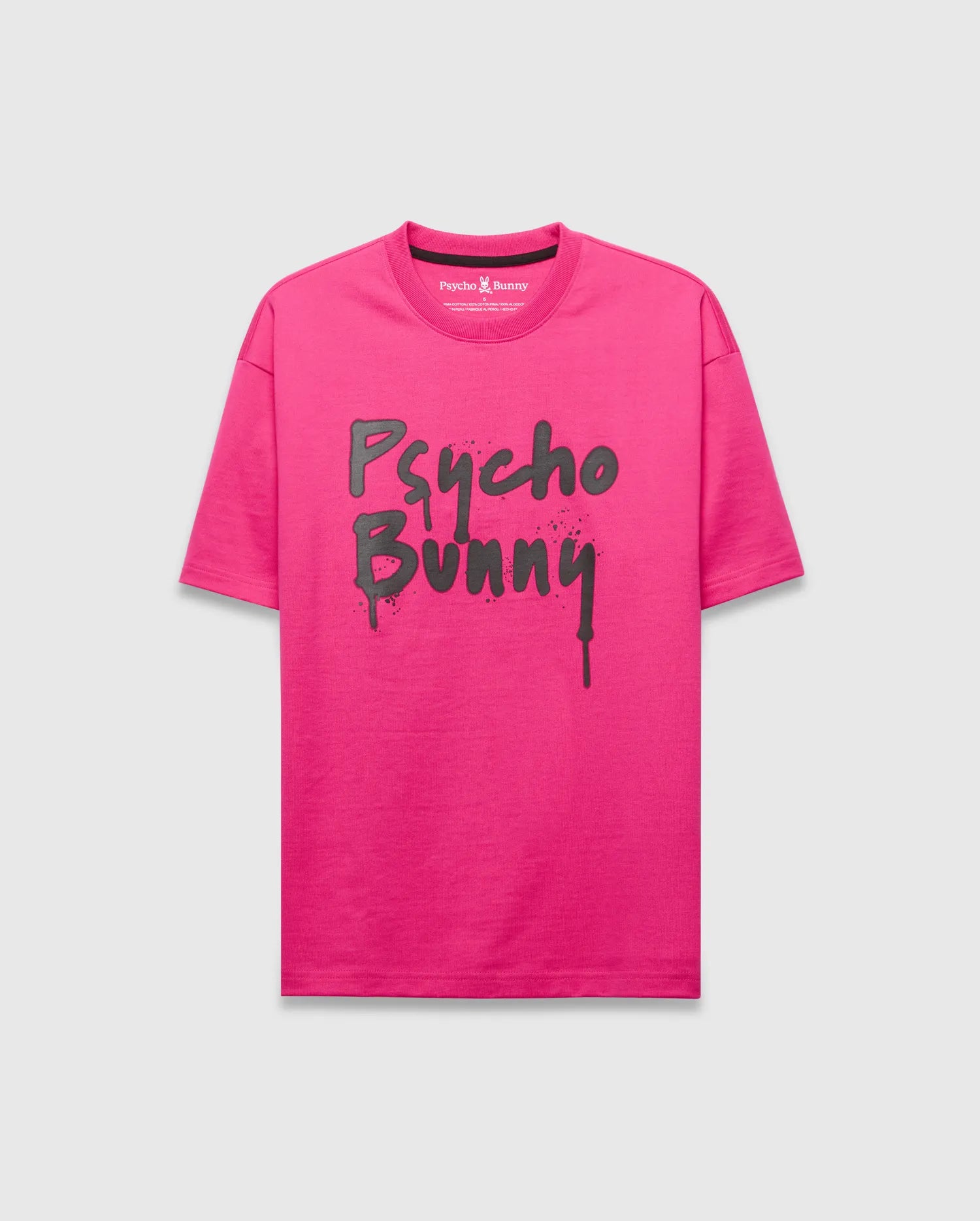Psycho Bunny Men's Tees Duncan Oversized Tee T-shirt rosa oversize