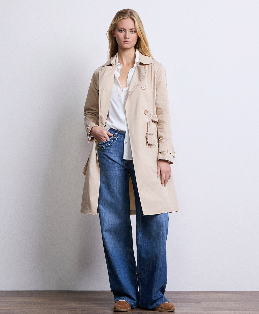 Markup Donna Giacche & Giubbotti Trench in cotone doppiopetto