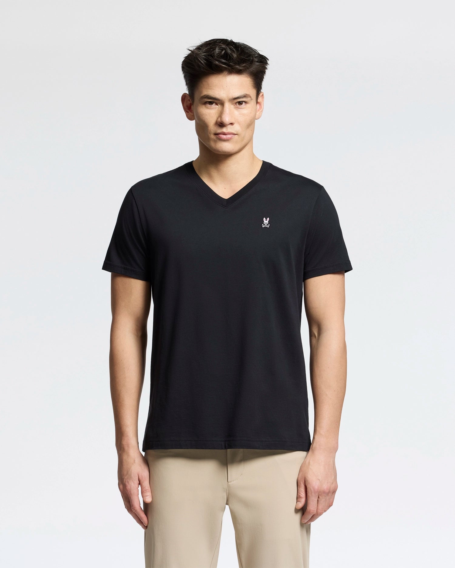 Psycho Bunny Men's Tees Classic V Neck Tee T-shirt nera