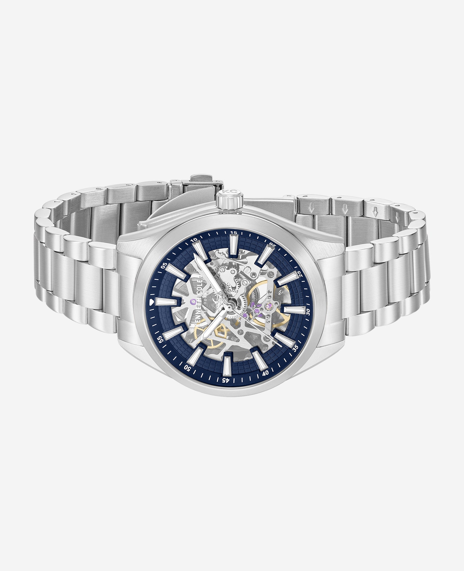 Kenneth Cole Reaction Skeleton orologio automatico acciaio argento