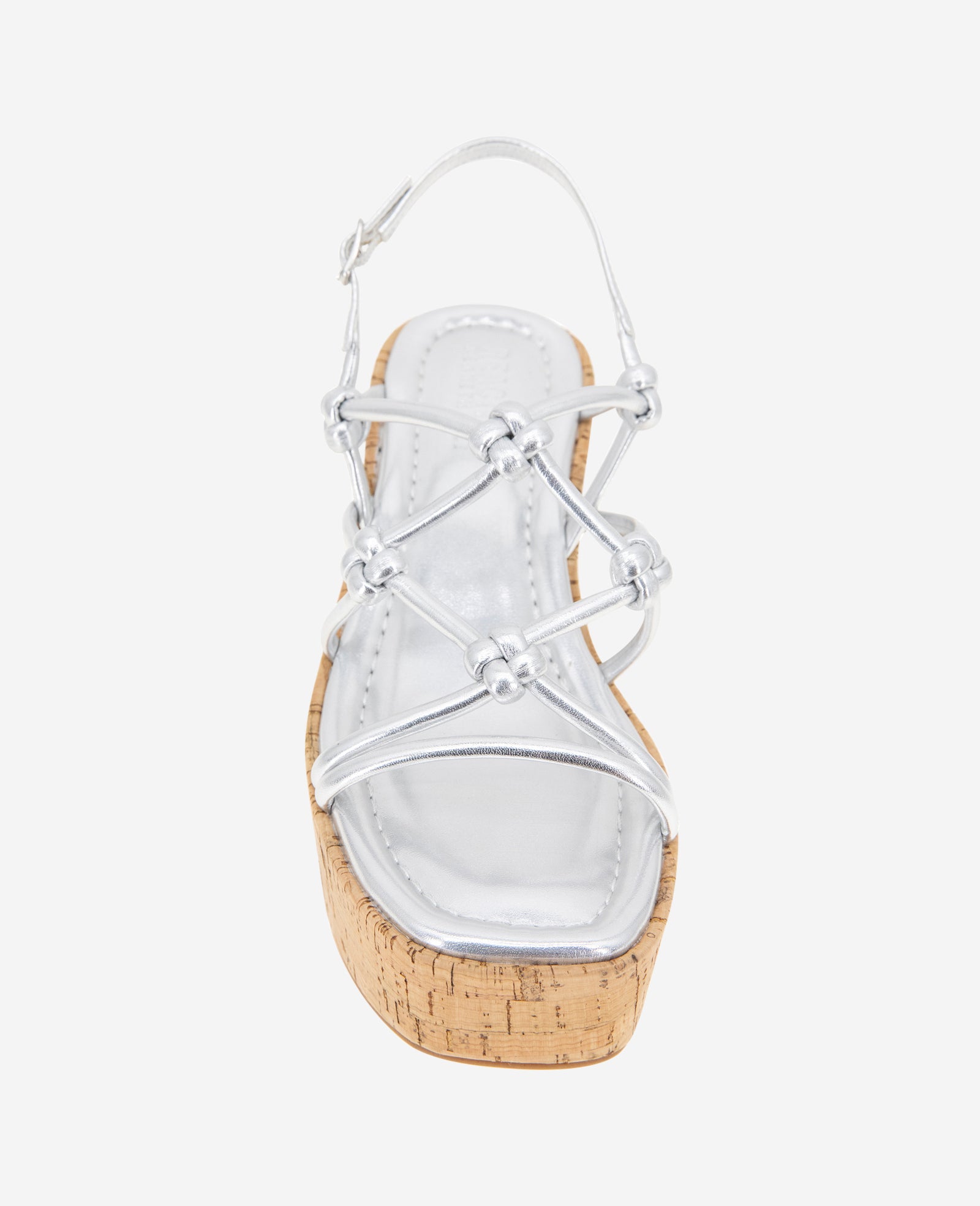 Kenneth Cole Reaction Shoes Essa Metallic Cork Platform Sandal sandali argento zeppa 7,5
