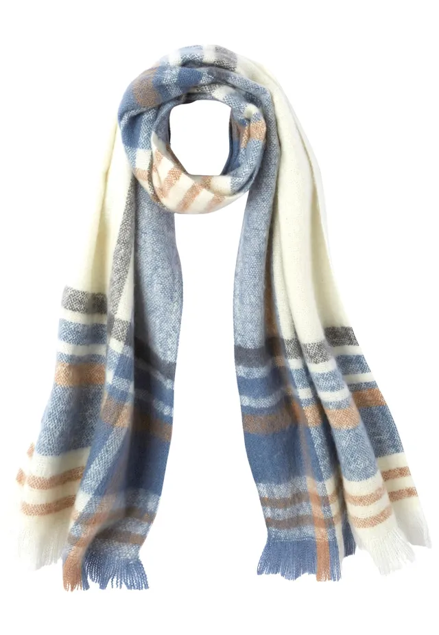Damart Accessori Sciarpa a quadri blu taglia unica