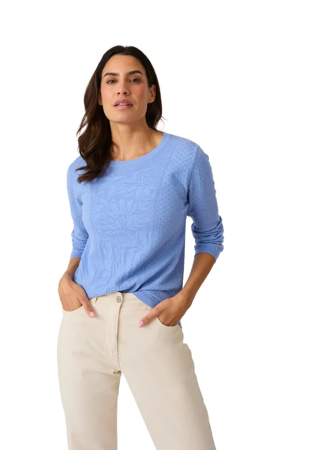 Damart Prêt-à-porter Maglione donna girocollo con motivo traforato